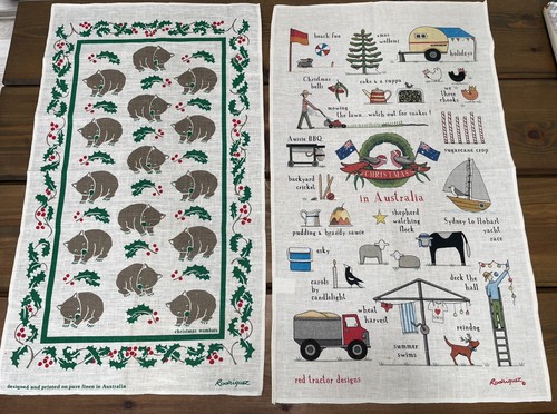 Vintage australia linen - x2,