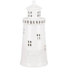 Ceramic Lighthouse Table Lamp White Bedroom Office Desk Night Light Decor  34cm