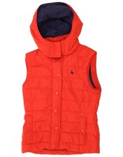 JACK WILLS Womens Hooded Padded Gilet UK 8 Small  Red Polyester MO17