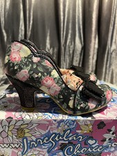 Irregular Choice Size 5 Black Floral “Deco Dreams” Brand New Court Heels Boxed