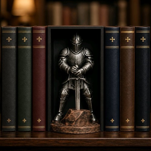 Standing knight book nook - standing,