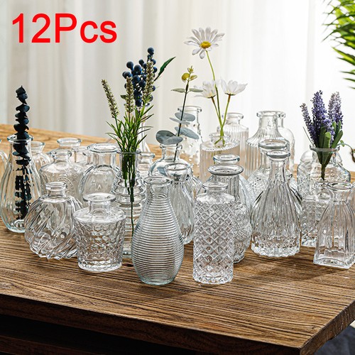 Set small glass bud - set, vase
