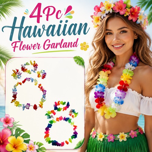4pc hawaiian tropical flower - 4pc,