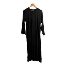 Al Karam Black Abaya Dress Pullover Gown Embroidered Islamic Wear Made in Jordan