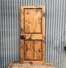 Old 2 Panel Pine Door Reclaimed Salvaged Vintage Antique