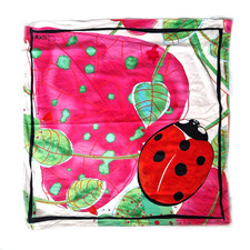 Vintage Diane von Furstenberg Scarf, Ladybird pattern, neckerchief, 1990s