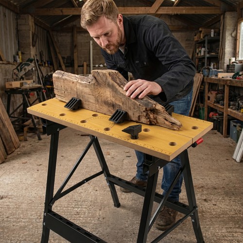 Foldable wooden workbench - foldable,