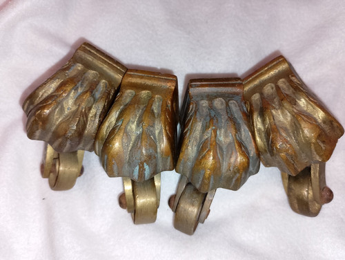 Antique brass lion paw - antique,