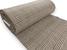 Brown Glen Check Wool Fabric