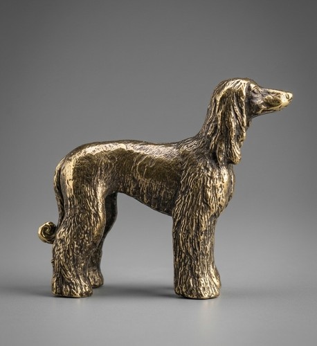 Afghan hound brass figure - afghan,