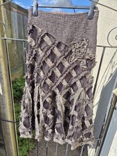 Per Una Brown Maxi Skirt Check Ribbon Detail Steampunk Victorian Size 10 Long