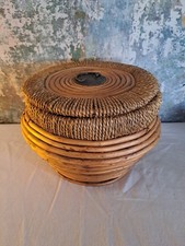 Wicker  and Rope Basket Lidded