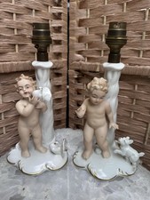 Pair Cherub Table Lamps