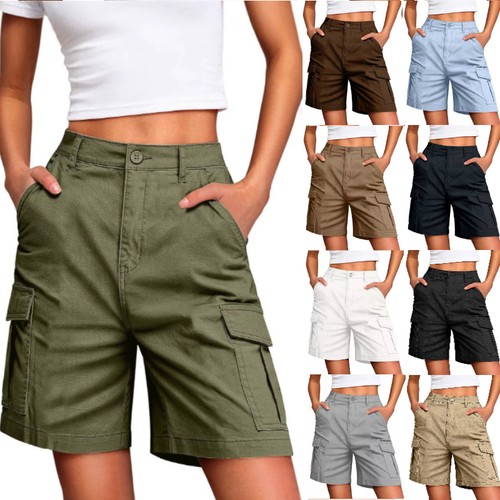 Ladies cargo shorts - ladies, mid