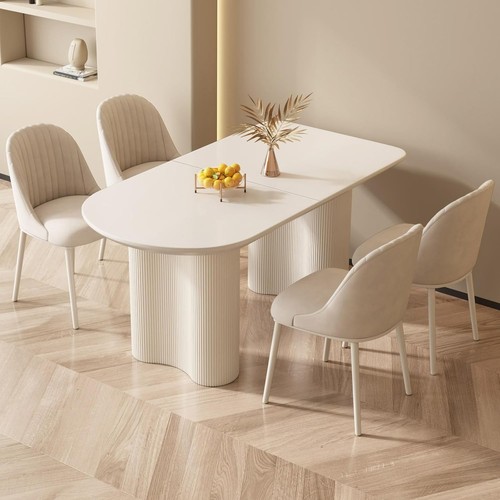 Modern cream dining table set - cream,