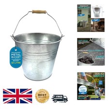 Lightweight 12L Galvanised Bucket with Comfortable Handle for Easy Transport