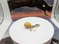 Coach Lemon Bag Charm,  Yellow Sparkly Enamel, New