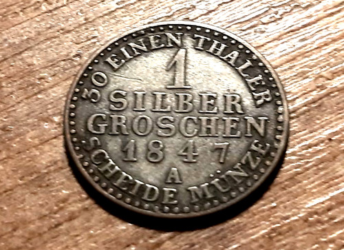 Old silver coin 1847 - coin,