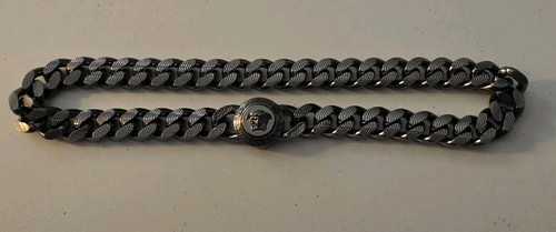 Versace gunmetal cuban link - cuban,