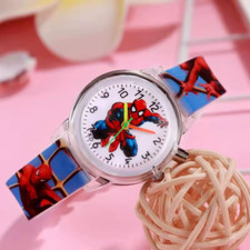 Spiderman Watch Light Up Colour changing Boys Kids Children Wrist Watch UK Stock