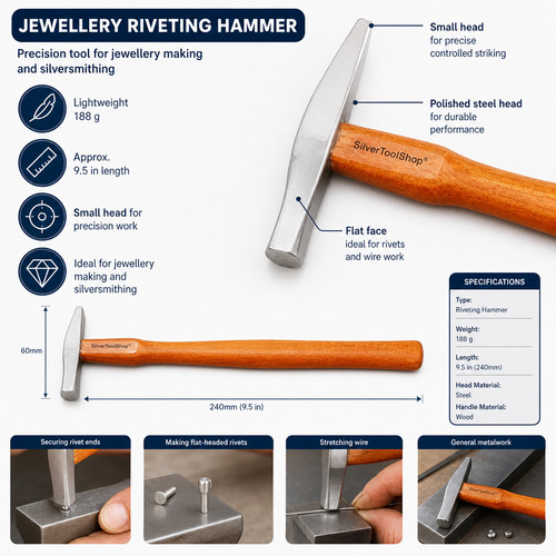 Jewellery riveting hammer 188g - jewellery,