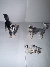 Schleich Husky Family 2007 Rare Retired including playful pup laying on back