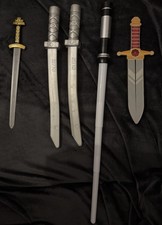 Lot of 5 Plastic Toy Swords