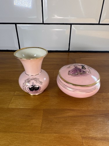 Vintage pink porcelain vase - vintage,