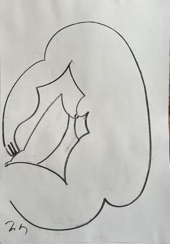 Original art charcoal drawing - original,