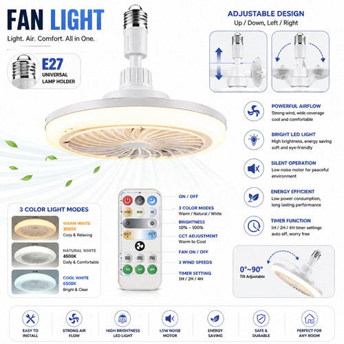 Ceiling fan lamp - 2-in-1,