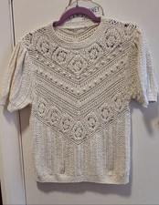 ZARA Cream open knit cotton