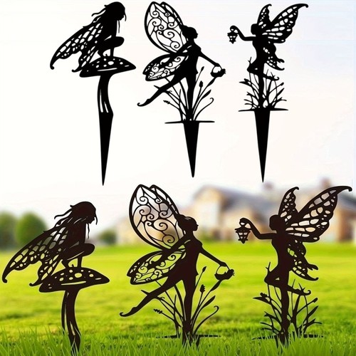 Metal flower fairies ornament - metal,