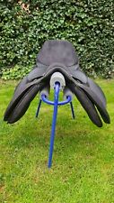 18" Thorowgood T4 Non Adjustable GP Black Suede / Leather Horse Saddle