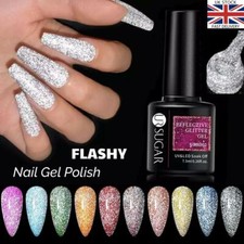 Reflective DISCO GEL Nail Polish FLASH EFFECT Diamond Glitter Holographic Shiny