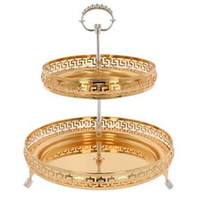 2 Tier Cake Stand Gold Muffin