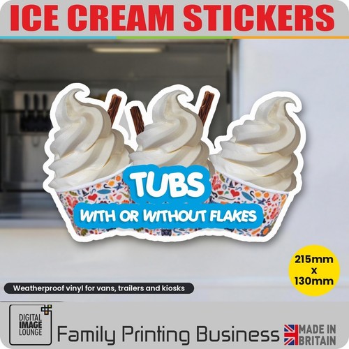 Ice cream van sticker tub - cream,