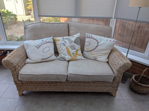Natural wicker and solid oak - wicker,