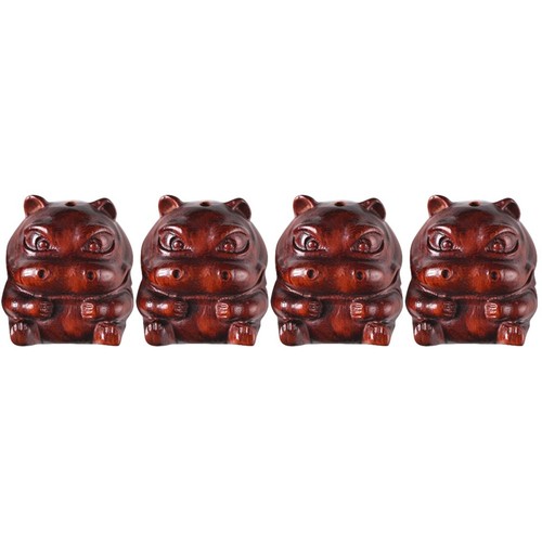 4pcs small wooden hippo - 4pcs,