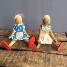 Pair Of Vintage Wooden Peg