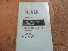 ROVER 80 95 100 110 OWNERS INSTRUCTION MANUAL HANDBOOK. 1967 & OVERDRIVE Number1