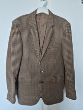 SCOTCH TWEED DOGTOOTH CHECK JACKET BROWN/GREEN/RED LARGE
