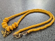 Mustard yellow bee necklace