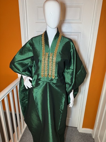 Green dark raw - green, silk