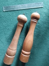 SALT AND PEPPER GRINDERS PAIR IN WOOD  LARGE