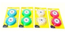 SET OF 2 REPLACEMENT SCOOTER WHEELS WITH BEARINGS, HEX KEYS BLUE GREEN RED CLEAR