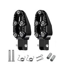 Universal Motorcycle Motorbike Footpegs Foot Pegs Black Angle Adjustable