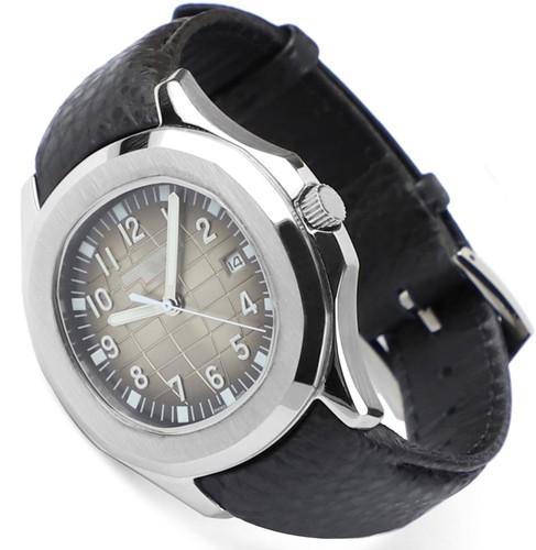 21mm curved leather watch - 21mm,