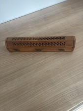 Genuine Old Vintage Wooden Incense Stick Holder Burning Joss Insence Box  Burner
