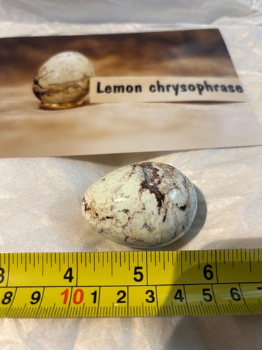 Lemon chrysophase gemstone egg