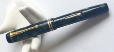 VINTAGE CONWAY STEWART DURO No 2  GREEN MARBLE c 1930's  SERVICED  -  WORKING